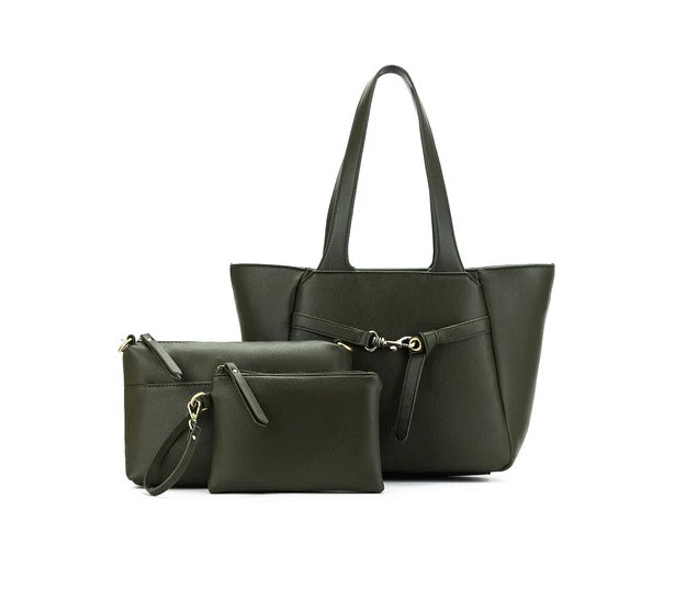 Black Caviar Handbag Emanuela Dark Olive