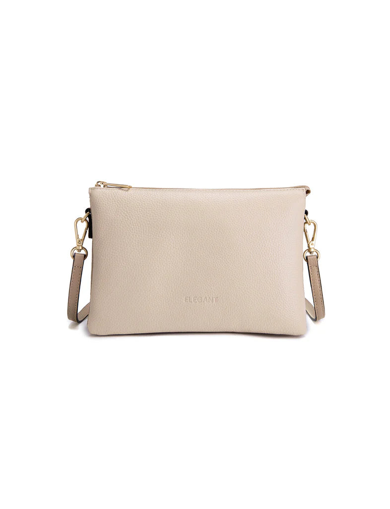 Elegant Handbag Cleo Triple Compartment Crossbody - Ivory