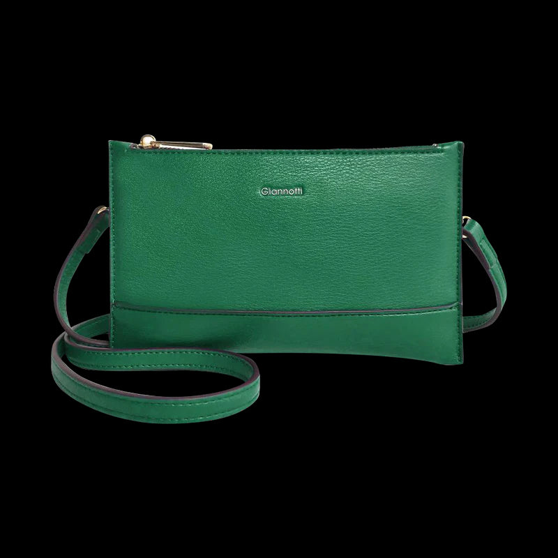 Giannotti Jade Small Faux Leather Crossbody Bag Handbag - Emerald