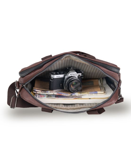 Tosca Vegan Leather Satchel VGO14 Chocolate