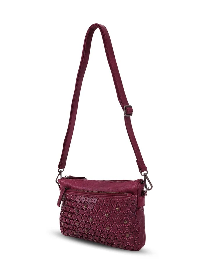 Saddle & Sash Handbag A0038 Purple