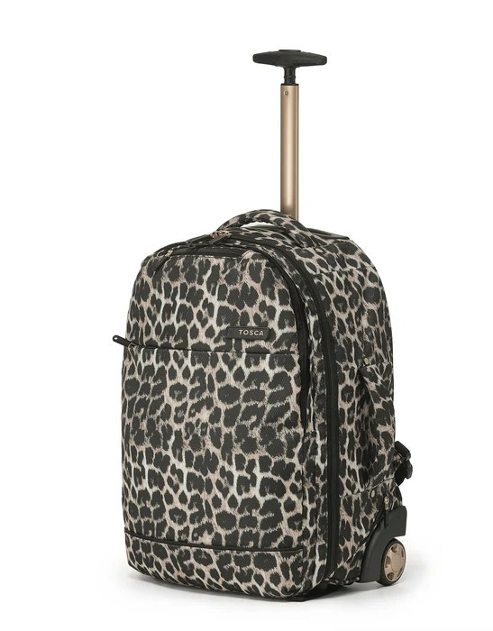 Tosca So Lite Wheeled Back Pack Leopard