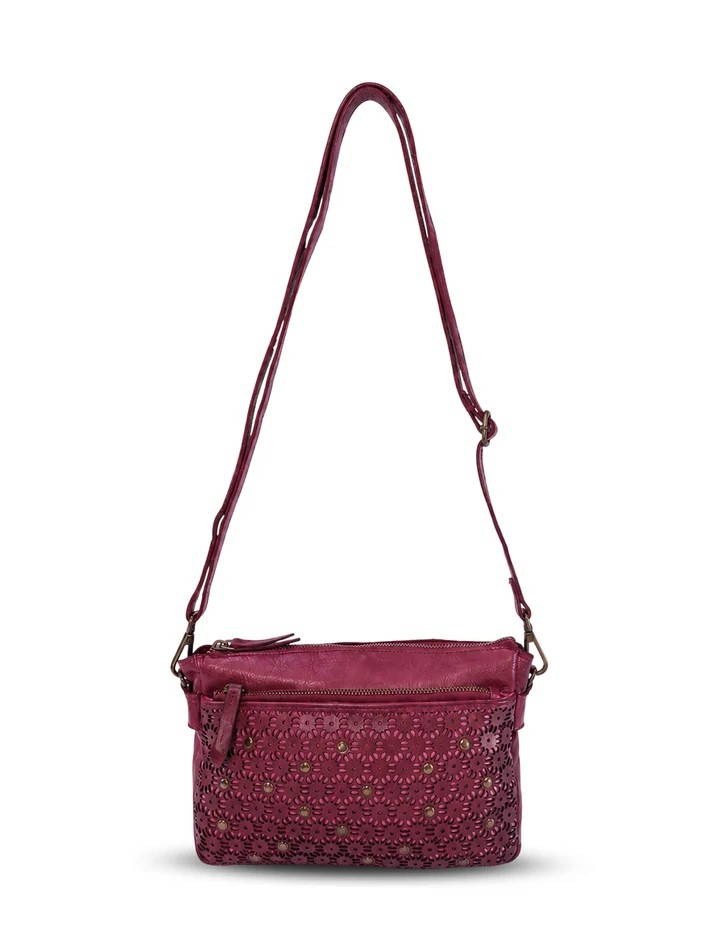 Saddle & Sash Handbag A0038 Purple