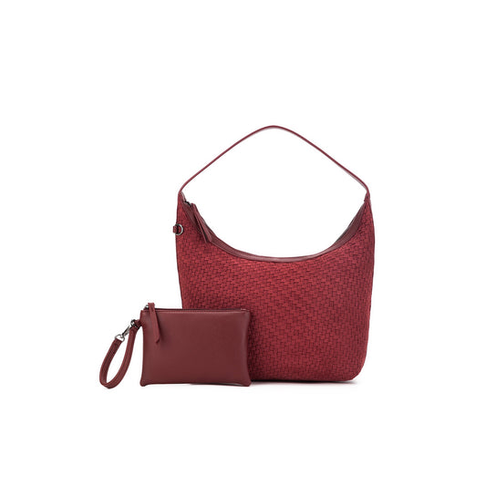 Black Caviar Bessette 2 Piece Hobo Bag Set in Cherry