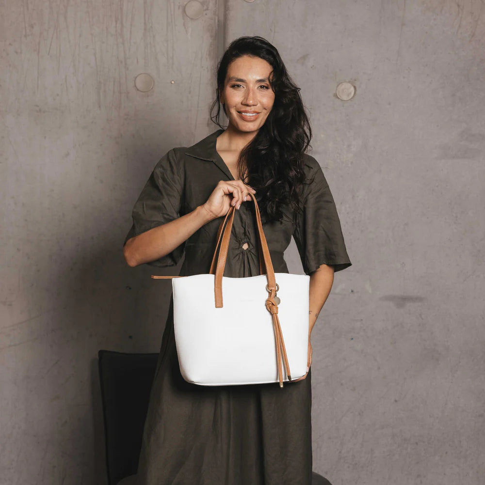 Black Caviar Handbag Lucia White