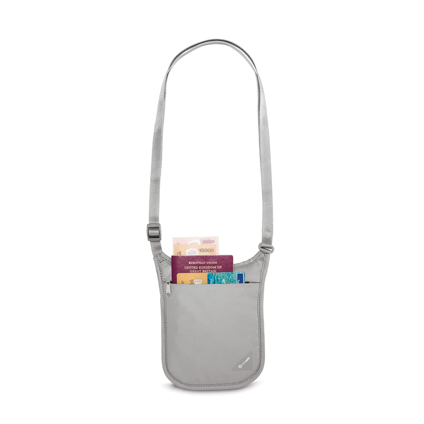 Pacsafe Coversafe V75 RFID Blocking Neck Pouch - Grey