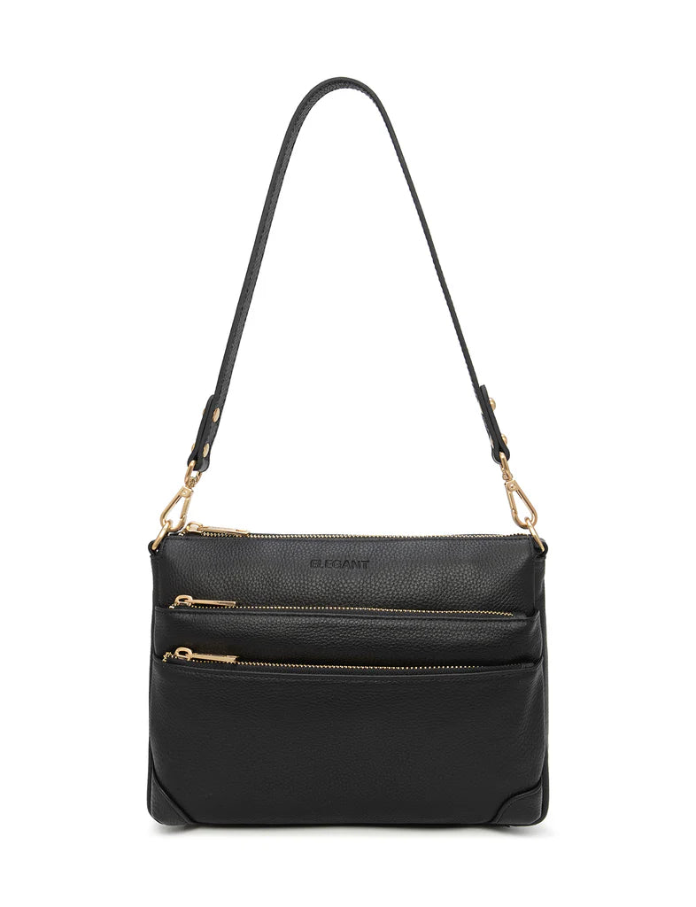 Elegant Handbag Faith Leather Cross body - Black