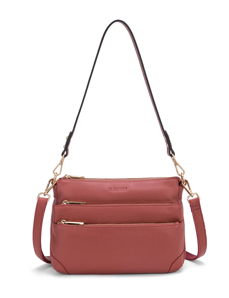 Elegant Handbag Faith Leather Crossbody - Brick