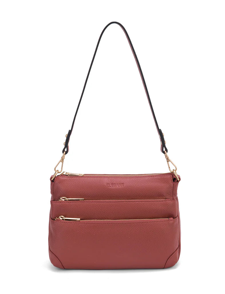 Elegant Handbag Faith Leather Crossbody - Brick