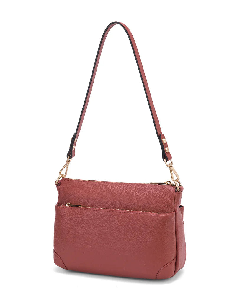 Elegant Handbag Faith Leather Crossbody - Brick