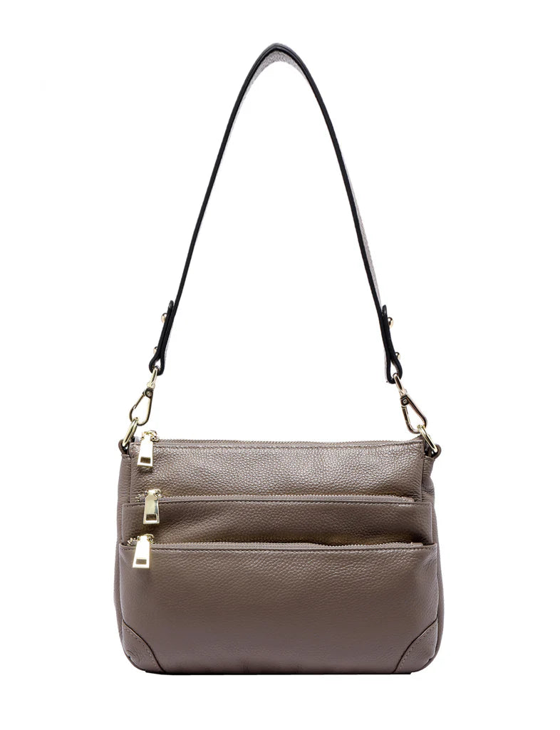 Elegant Handbag Faith Leather Crossbody - Mushroom