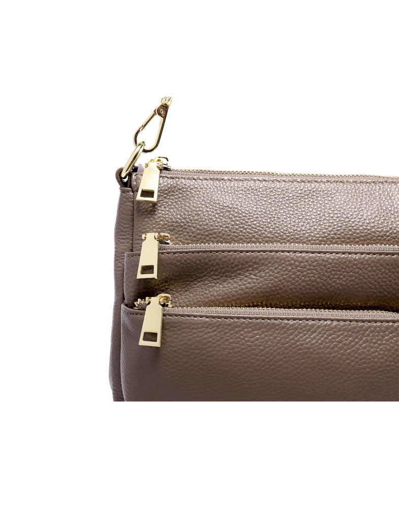 Elegant Handbag Faith Leather Crossbody - Mushroom