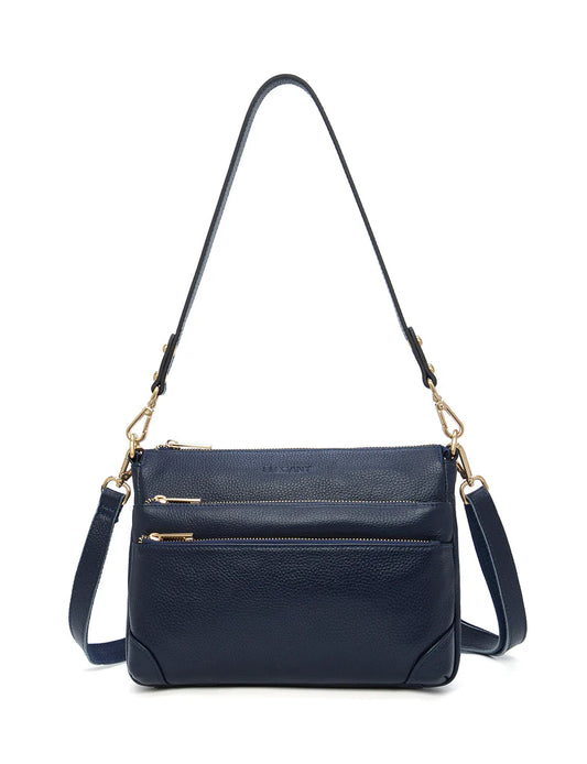 Elegant Handbag Faith Leather Crossbody - Navy