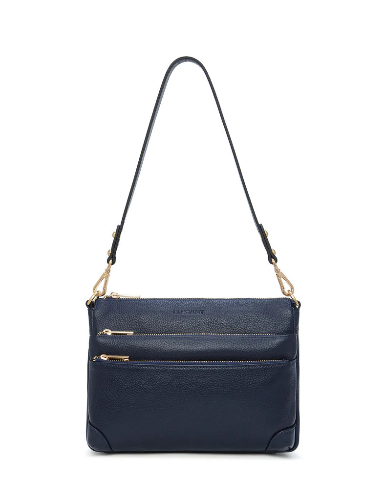 Elegant Handbag Faith Leather Crossbody - Navy