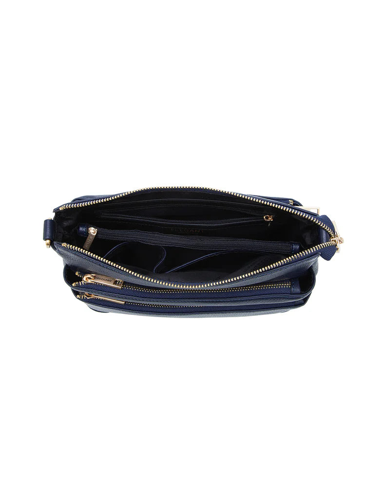 Elegant Handbag Faith Leather Crossbody - Navy