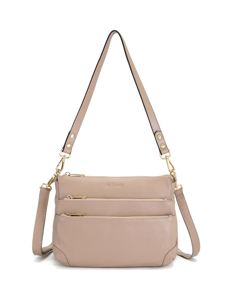 Elegant Handbag Faith Leather Crossbody - Putty