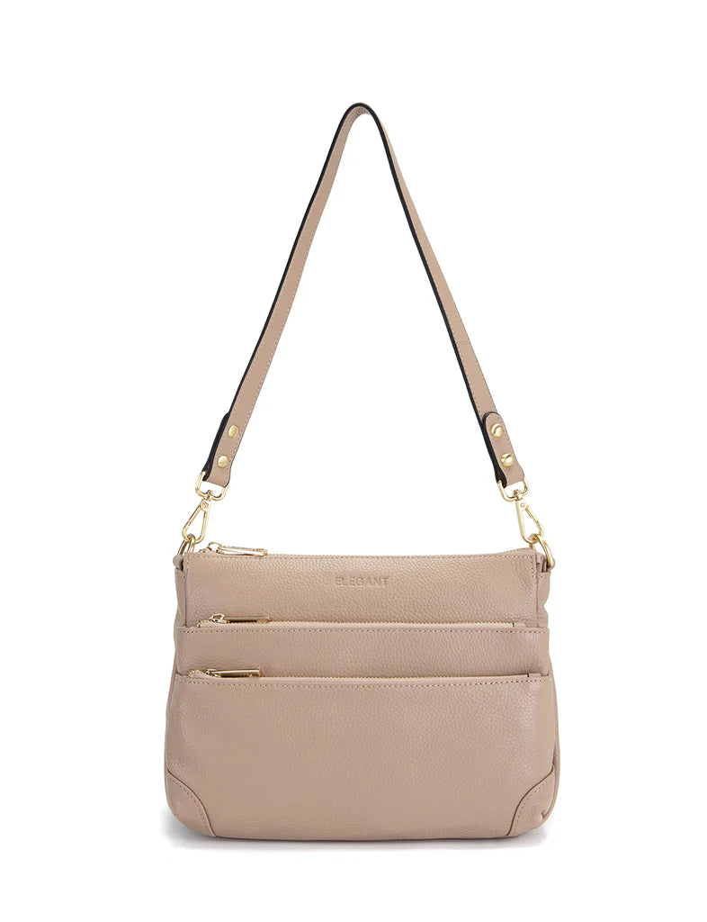 Elegant Handbag Faith Leather Crossbody - Putty