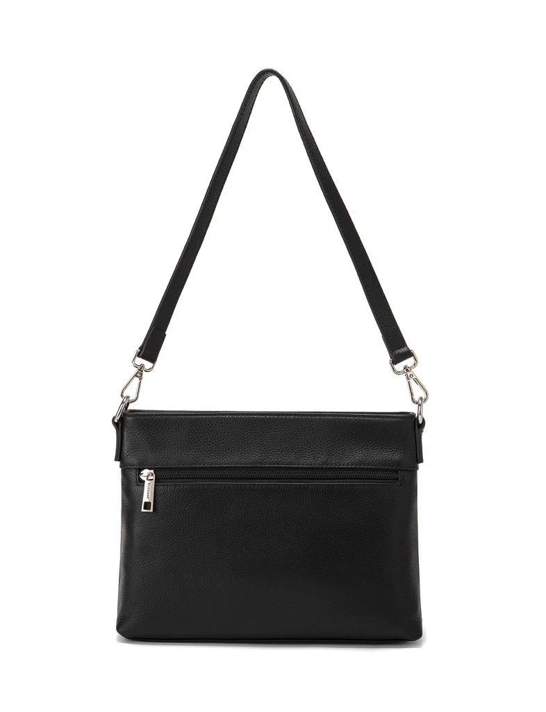 Elegant Handbag Vicky Leather Crossbody - Black