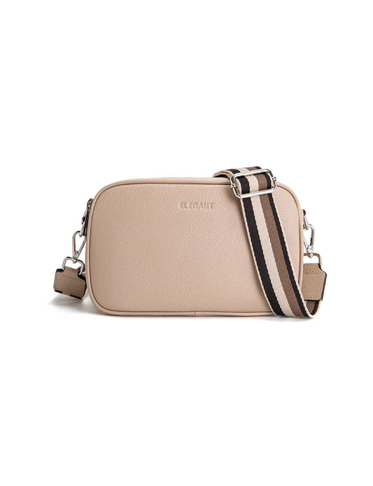 Elegant Handbag Anna Triple Compartment Crossbody - Putty