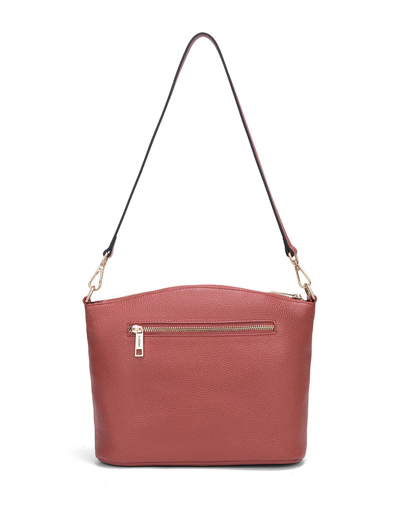 Elegant Handbag Grace Leather Crossbody - Brick