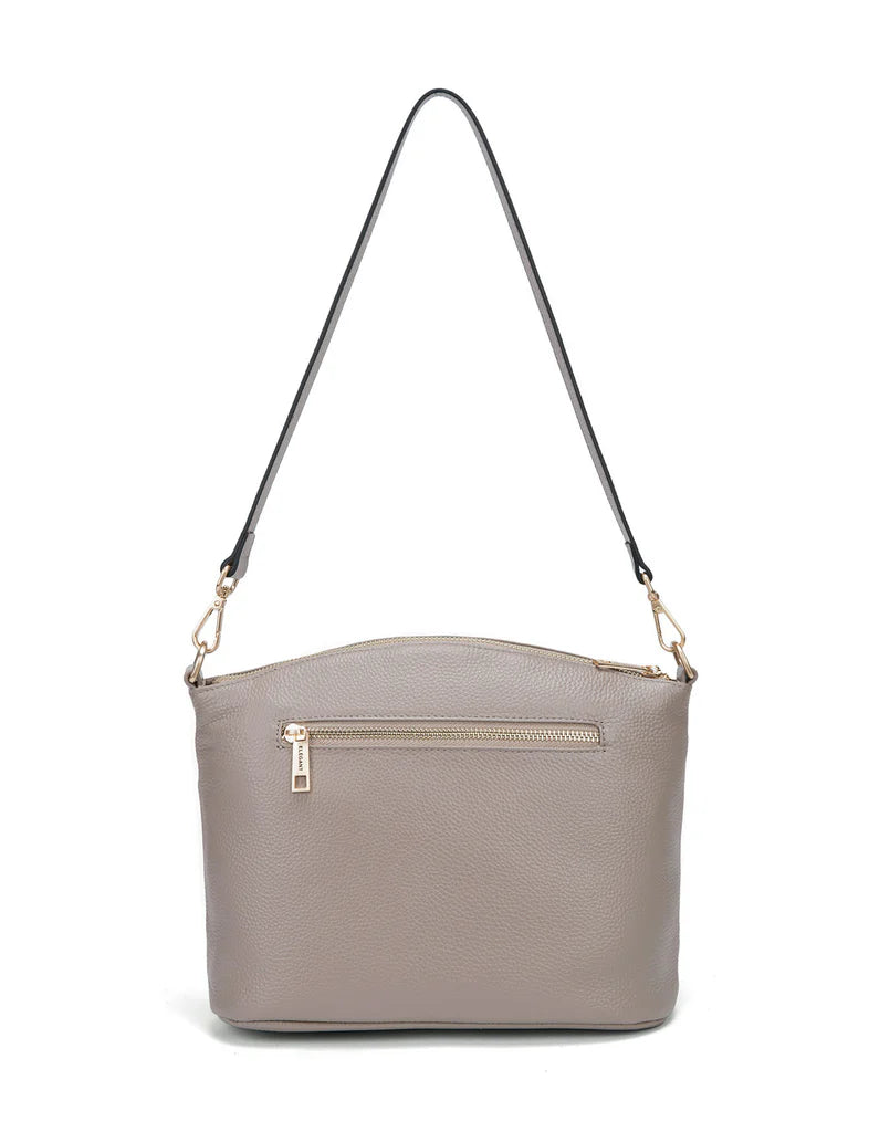 Elegant Handbag Grace Leather Crossbody - Mocha