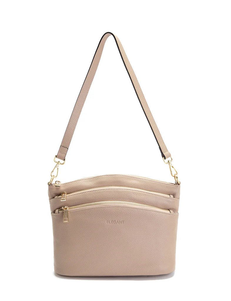 Elegant Handbag Grace Leather Crossbody - Putty