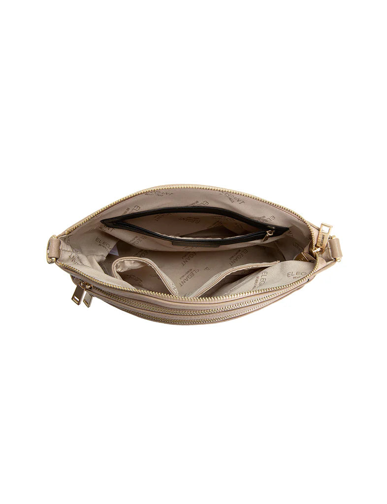 Elegant Handbag Grace Leather Crossbody - Putty