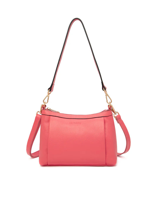 Elegant Handbag Marcia Leather Crossbody - Peach