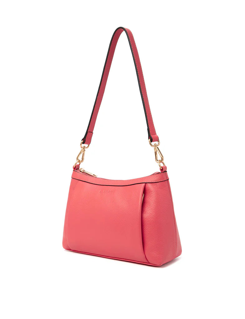 Elegant Handbag Marcia Leather Crossbody - Peach