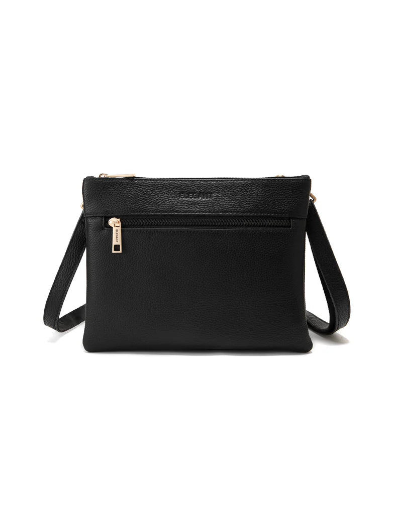 Elegant Handbag Flynn Leather Crossbody - Black