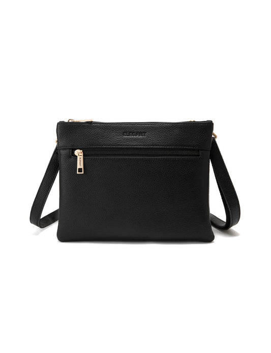 Elegant Handbag Flynn Leather Crossbody - Black