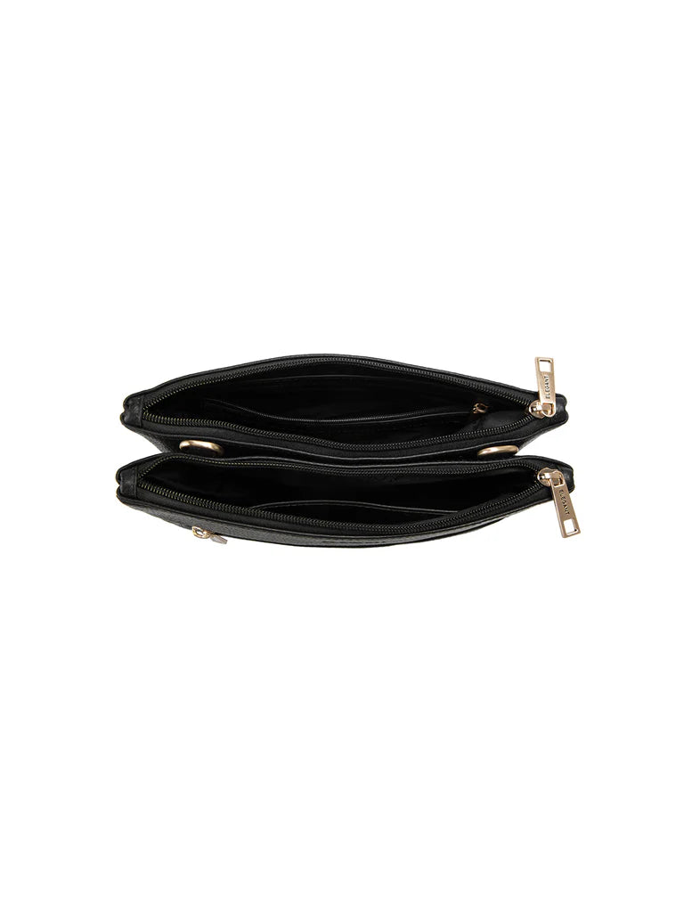 Elegant Handbag Flynn Leather Crossbody - Black