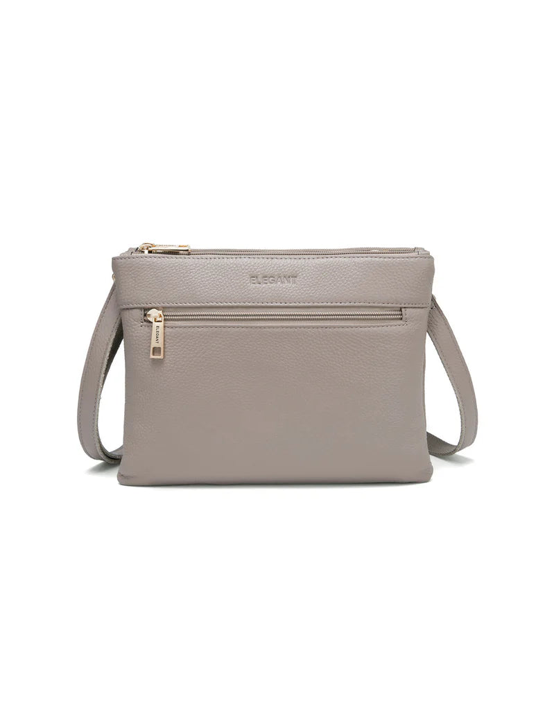 Elegant Handbag Flynn Leather Crossbody - Mocha