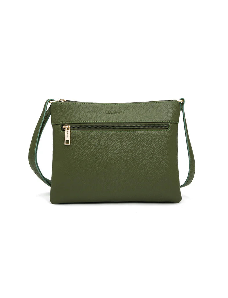 Elegant Handbag Flynn Leather Crossbody - Olive