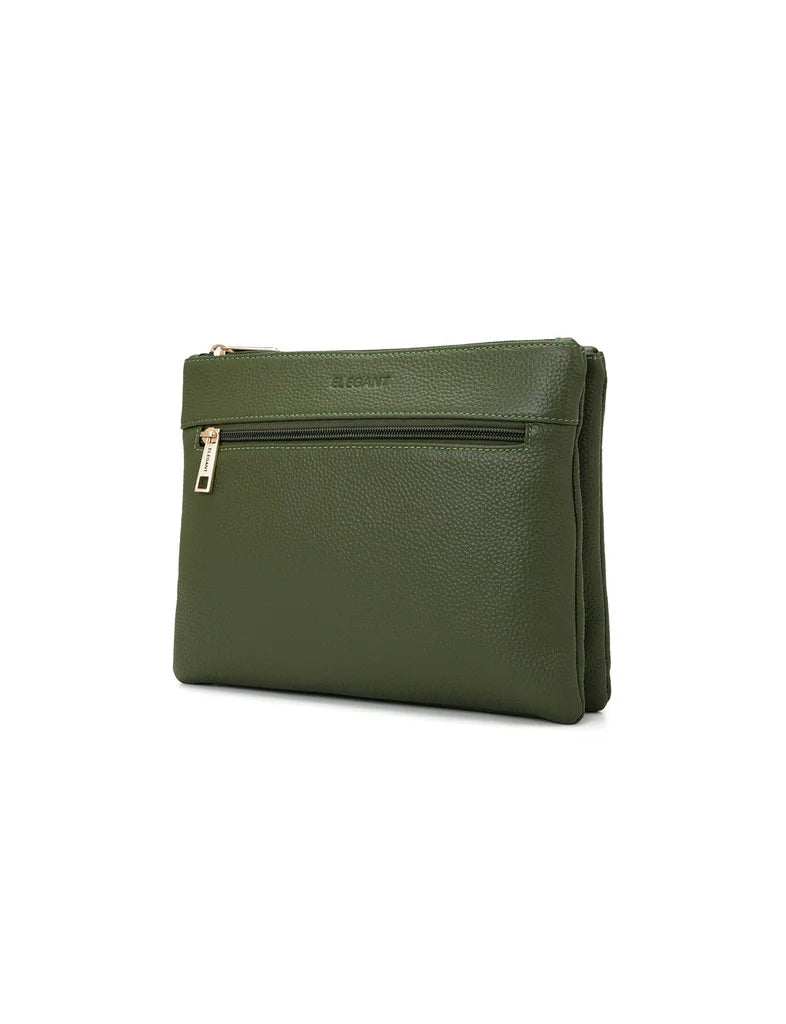 Elegant Handbag Flynn Leather Crossbody - Olive