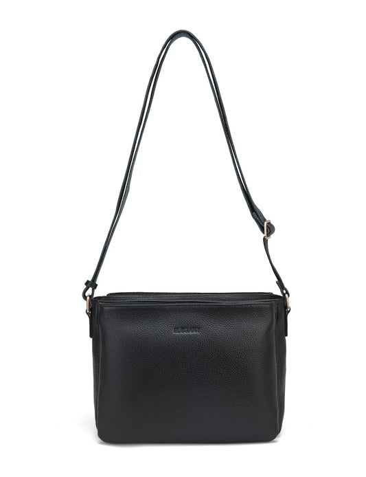 Elegant Handbag Josephine Triple Compartment Crossbody - Black