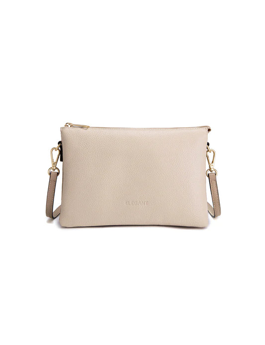 Elegant Handbag  Cleo Triple Compartment Crossbody - Ivory