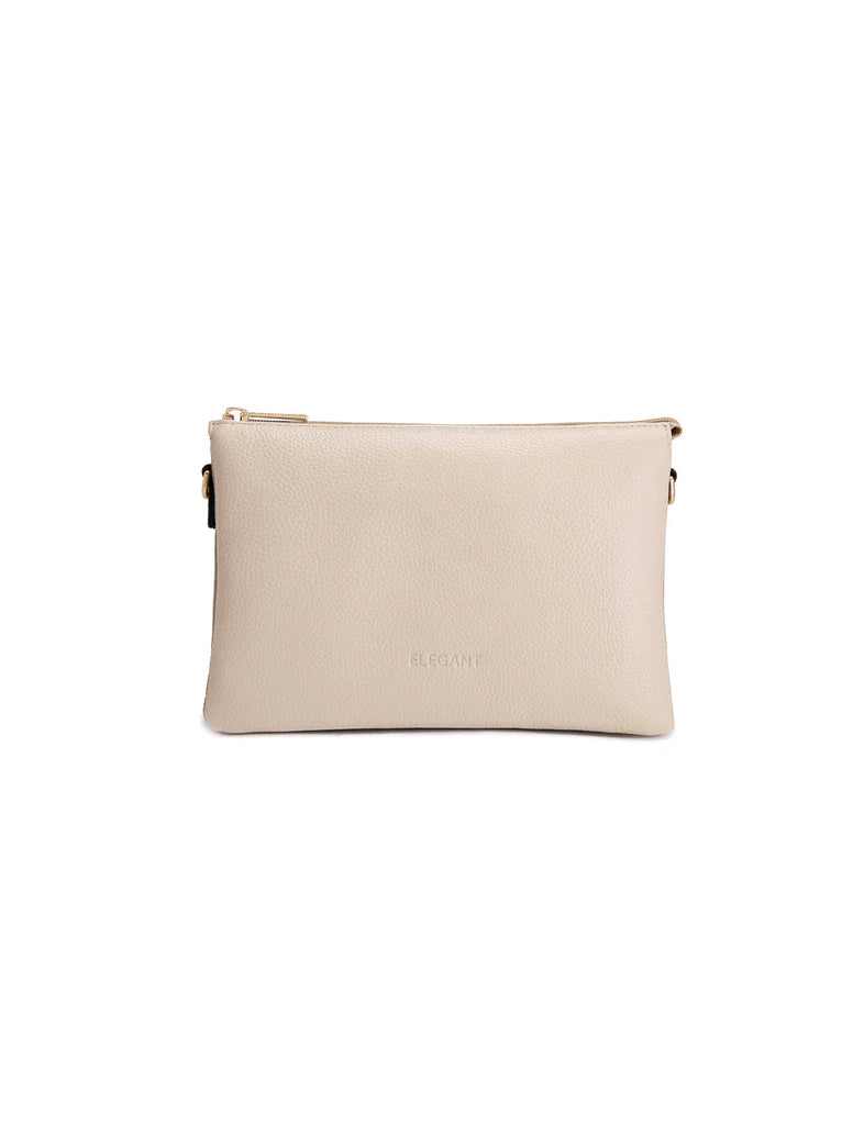 Elegant Handbag  Cleo Triple Compartment Crossbody - Ivory