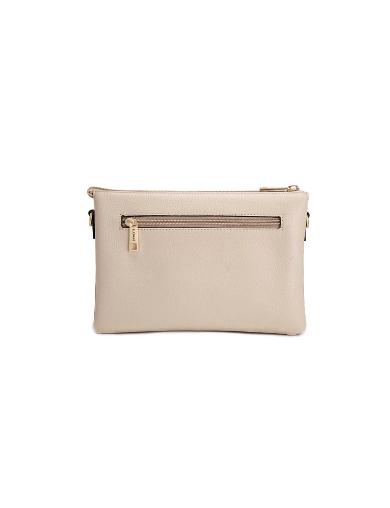 Elegant Handbag  Cleo Triple Compartment Crossbody - Ivory