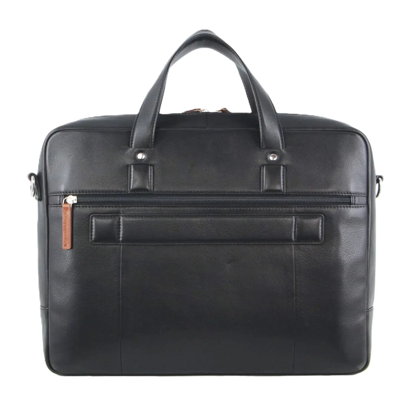 Pierre Cardin Leather Multi-Compartment Business Bag - Black