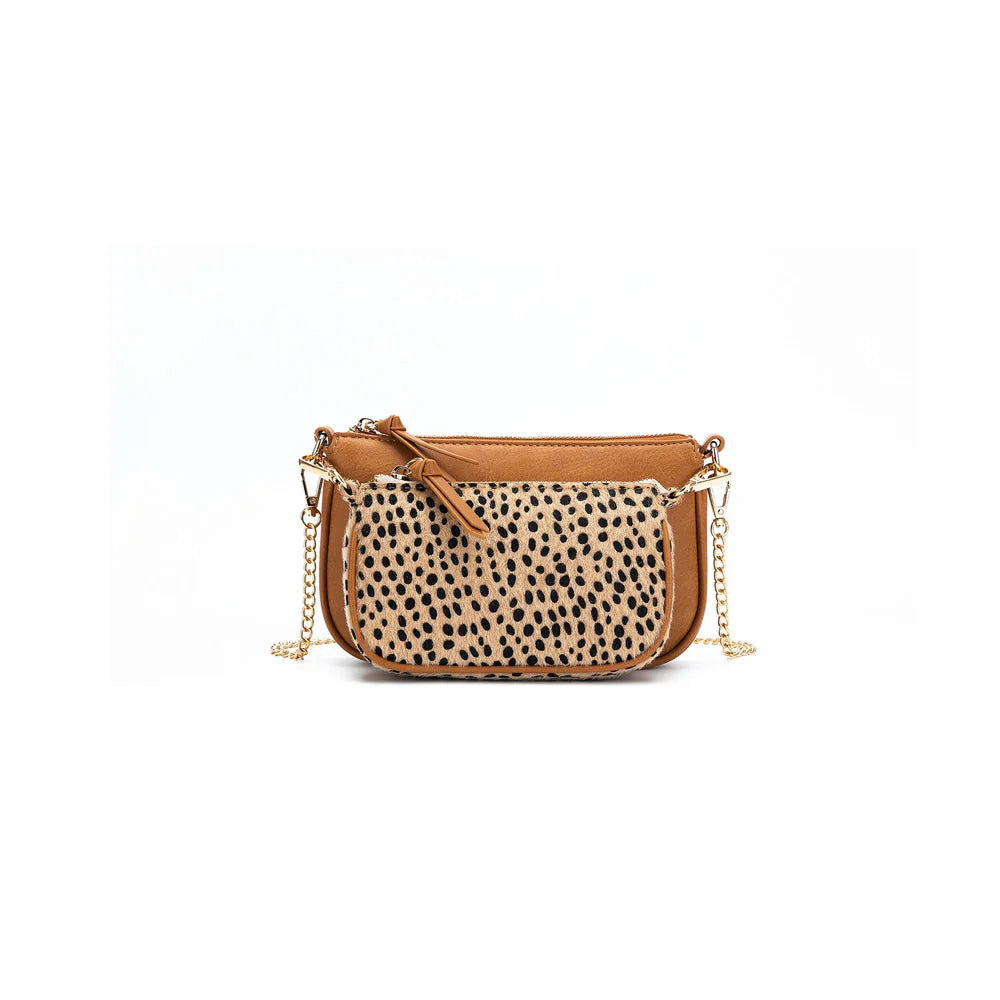 Black Caviar Handbag Sabie Tan Leopard