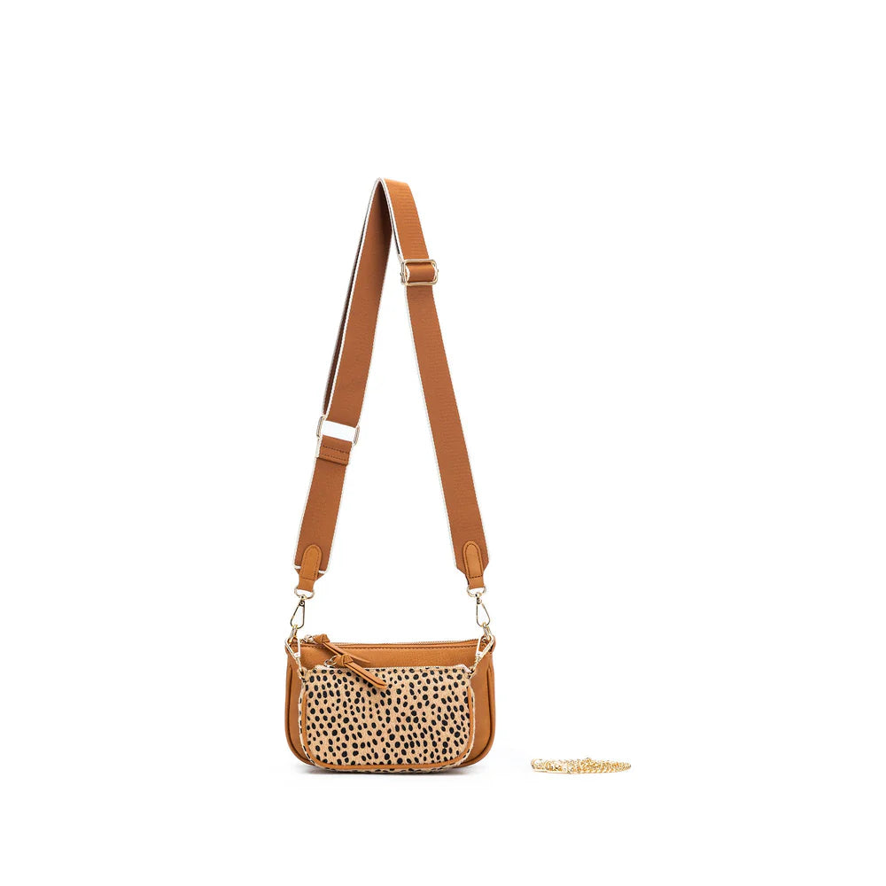 Black Caviar Handbag Sabie Tan Leopard