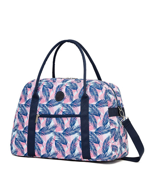 Tosca Duffle Bag TCA935 Navy Coral ferns