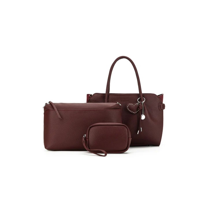 Black Caviar Handbag Alexandra Burgundy