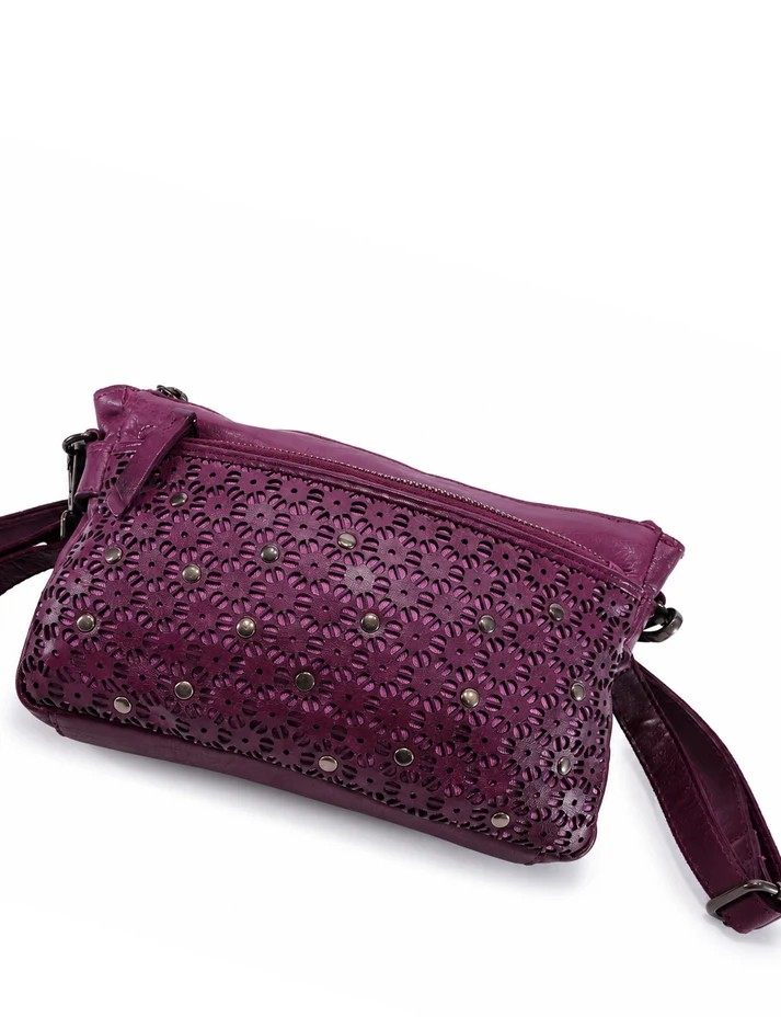 Saddle & Sash Handbag A0038 Purple
