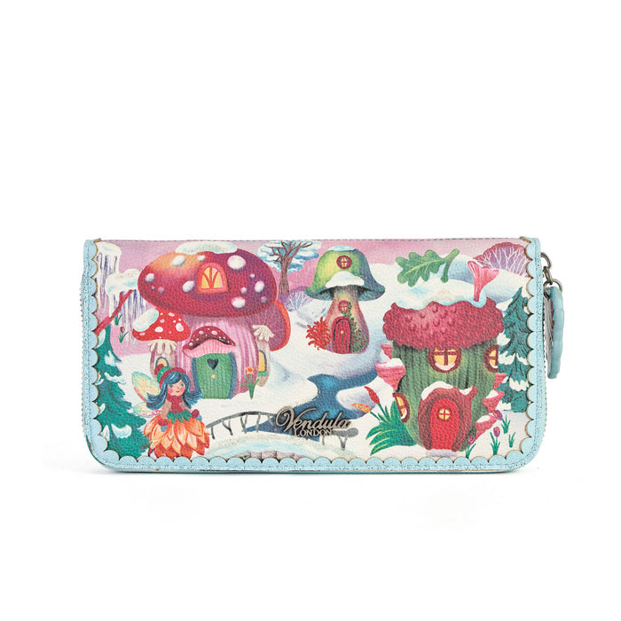 Vendula Fairy Village Snowflake Large Ziparound Crossbody Wallet