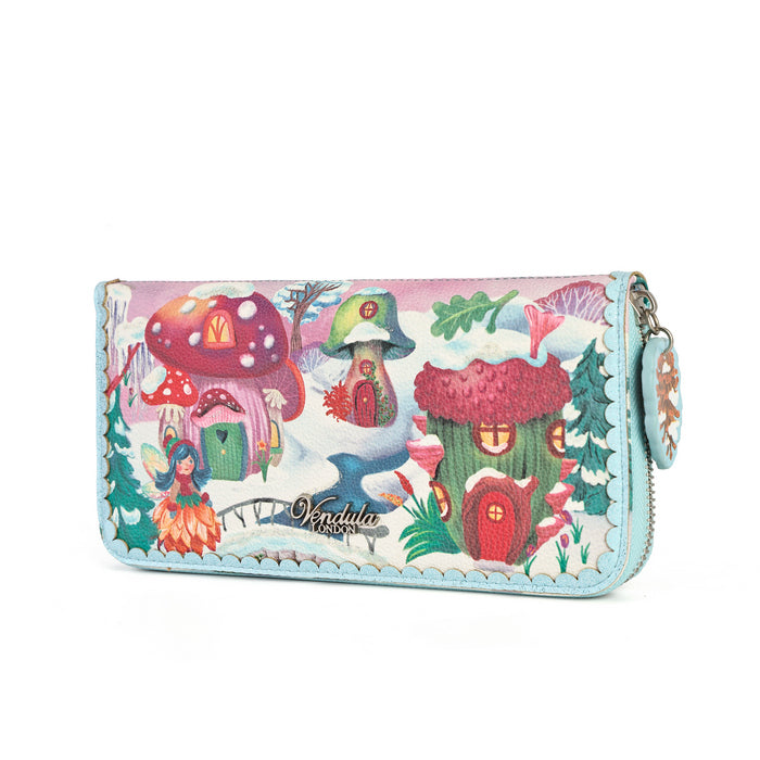 Vendula Fairy Village Snowflake Large Ziparound Crossbody Wallet