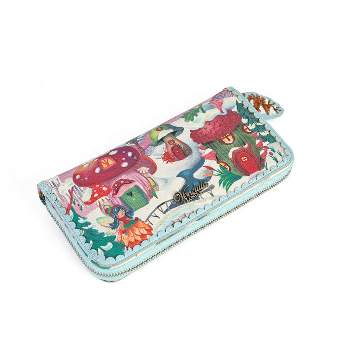 Vendula Fairy Village Snowflake Large Ziparound Crossbody Wallet