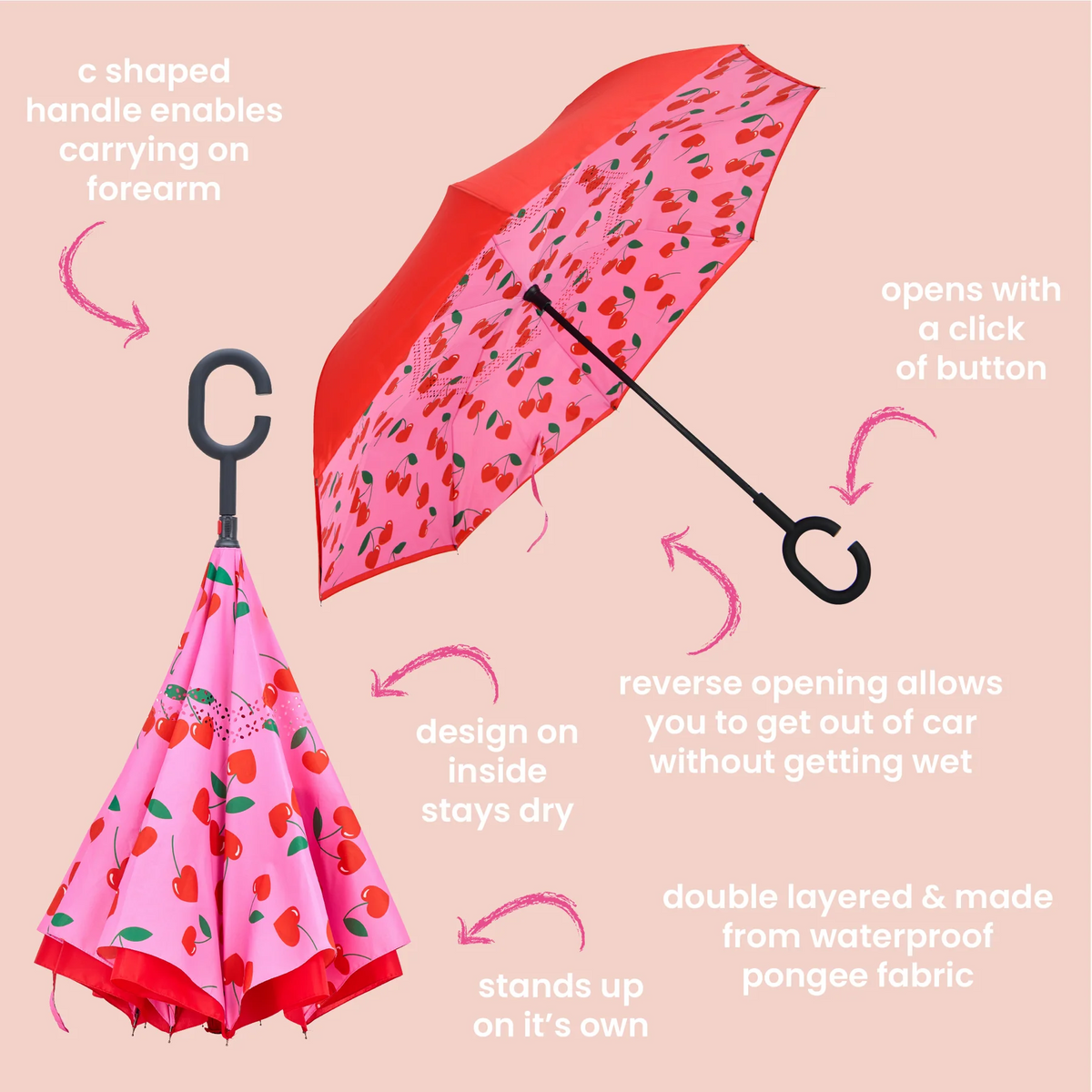 Annabel Trends Reverse Umbrella Cherries