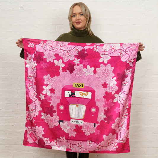Vendula Pink Ribbon Square Scarf